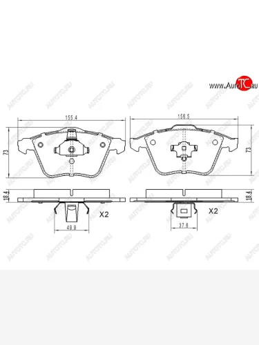 Колодки тормозные передние FL-FR SAT Ford Focus 2 универсал рестайлинг (2007-2011)