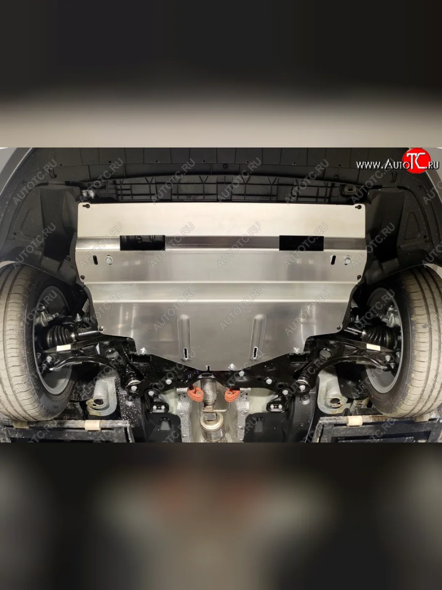 Защита картера и КПП ТСС Тюнинг Skoda Rapid MK2 хэтчбэк 5 дв. рестайлинг (2019-2024) (алюминий 4 мм)  в Керчи Республика Крым