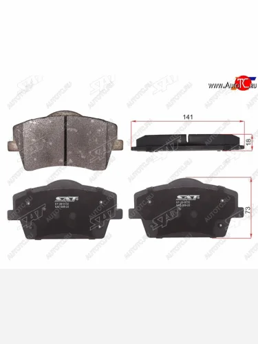 Колодки тормозные перед FL-FR SAT Geely Tugella FY11,HPBA4 рестайлинг (2022-2025)