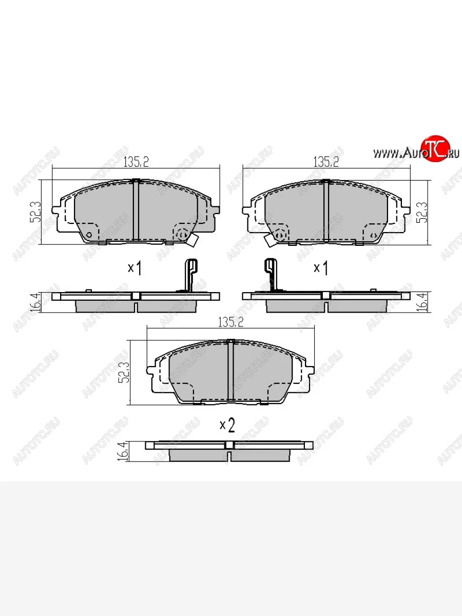 Колодки тормозные перед FL-FR SAT Honda Civic FN купе дорестайлинг (2005-2008)  в Керчи Республика Крым