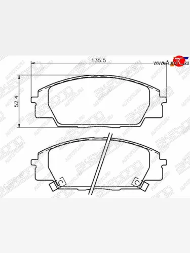 Колодки тормозные перед FL-FR SAT Honda Civic FN купе дорестайлинг (2005-2008)