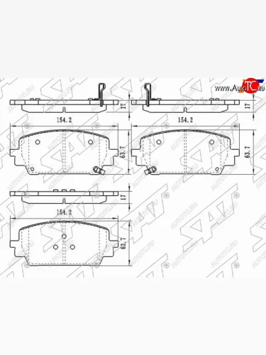 Колодки тормозные передние FR-FL SAT  Hyundai Santa Fe TM дорестайлинг (2018-2021)