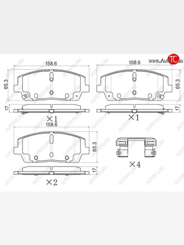Колодки тормозные передние FR-FL SAT  KIA Sorento UM/Prime рестайлинг (2018-2020)