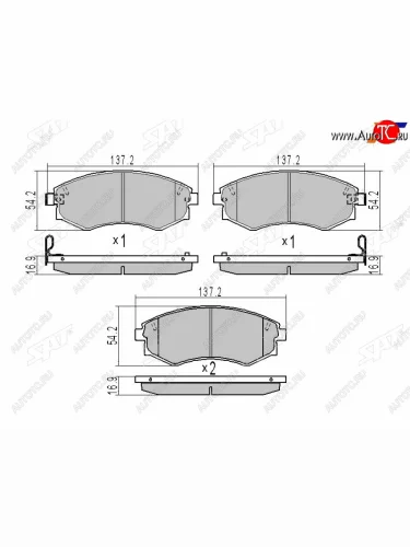 Колодки тормозные передние FR-FL SAT  SSANGYONG Rexton Y400 дорестайлинг (2017-2020)