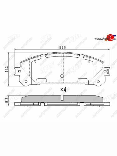Колодки тормозные перед FL-FR SAT Lexus RX350 AL10 дорестайлинг (2008-2012)