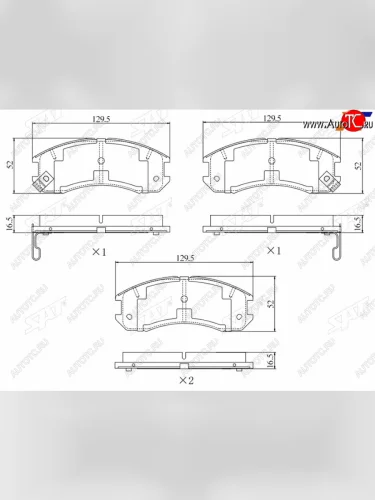 Колодки тормозные перед FL-FR SAT Mazda 626 GD седан (1987-1992)