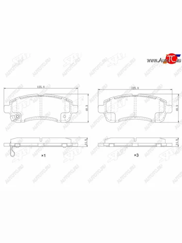 Колодки тормозные перед FL-FR SAT Mazda Demio 3 DE дорестайлинг (2007-2011)