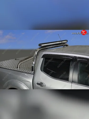 Защита кузова (для крышки) d 76,1 мм со светодиодной фарой ТСС Тюнинг (нержавейка) Dong Feng DF6 (2022-2025) пикап