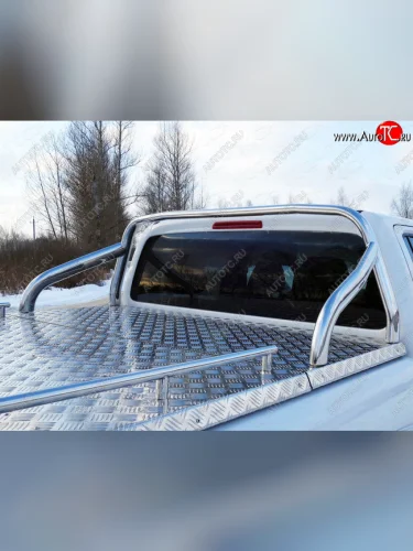 Защита кузова d 75х42 мм (для крышки) ТСС Тюнинг (нержавейка) Volkswagen Amarok (2016-2022) рестайлинг