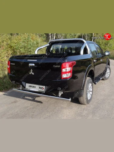 Защита кузова d 75х42 мм (только для кузова) ТСС Тюнинг (нержавейка) Mitsubishi L200  5 KK,KL (2015-2019) дорестайлинг