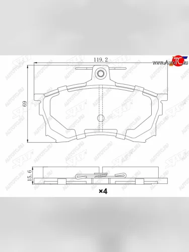 Колодки тормозные перед FR-FL SAT Mitsubishi Carisma (1999-2004)