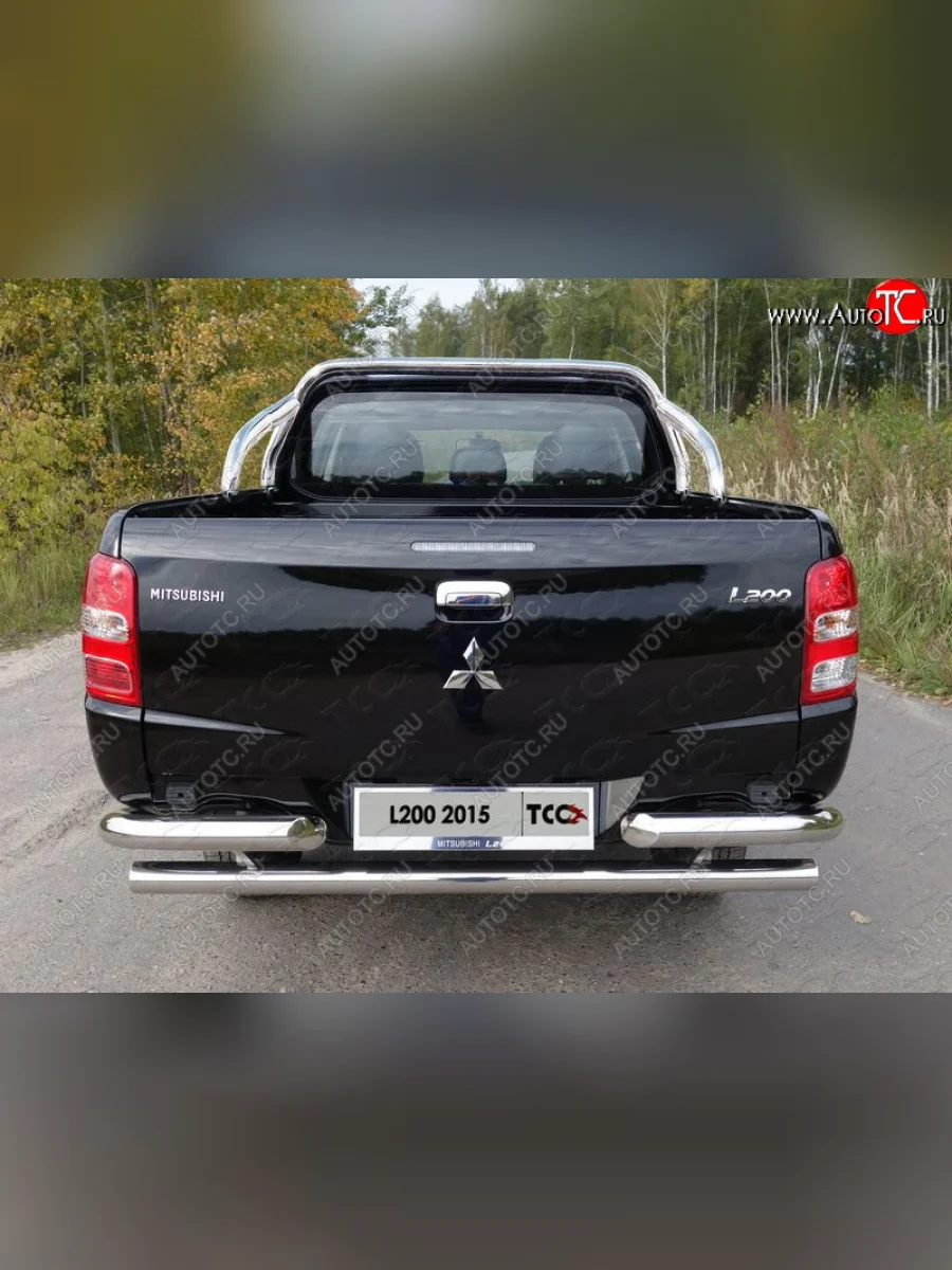 Защита кузова (только для кузова) d75х42 мм ТСС Тюнинг Mitsubishi L200 5 KK,KL рестайлинг (2018-2022) (нержавейка)  в Керчи Республика Крым