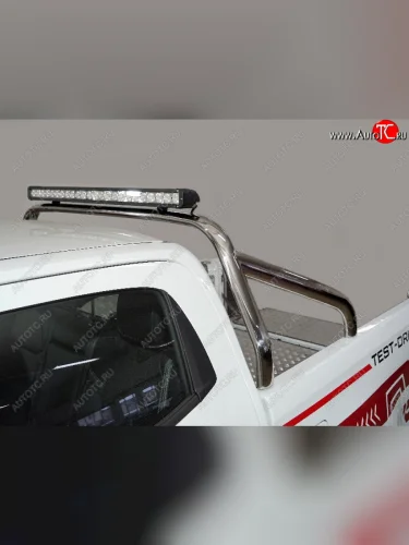 Защита кузова (только для кузова) со светодиодной фарой d75х42 мм ТСС Тюнинг (нержавейка) Isuzu D-Max  RG (2020-2023) DoubleCab