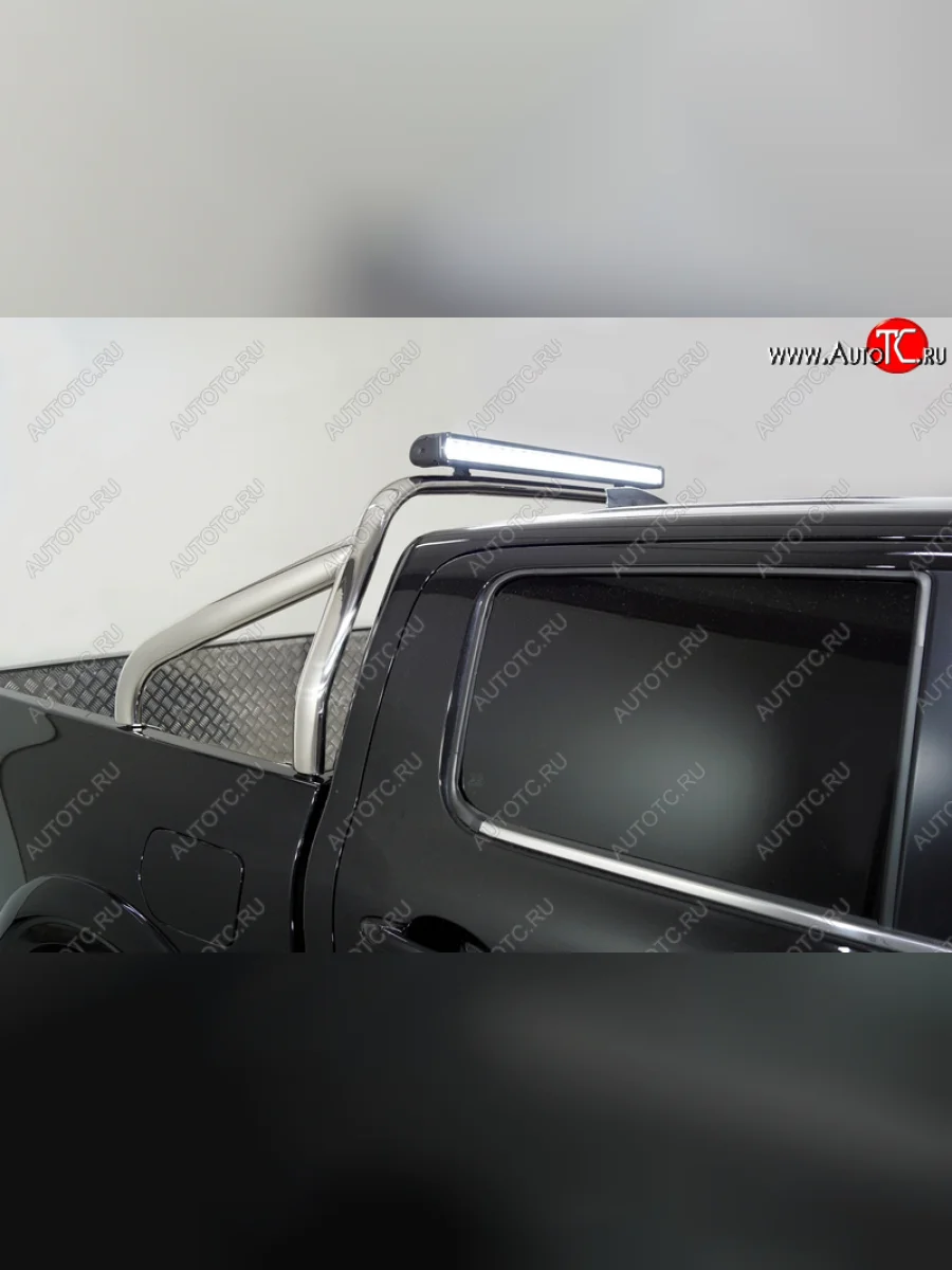 Защита кузова (только для кузова) со светодиодной фарой d75х42 мм ТСС Тюнинг Great Wall Poer (2021-2025) (нержавейка)  в Самаре Самарской области