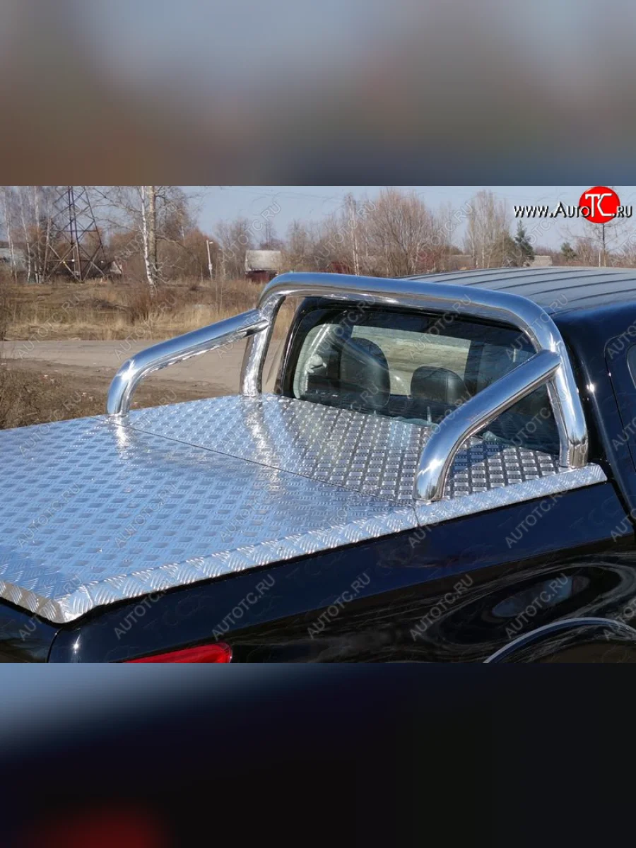 Защита кузова (для крышки) d71,6 мм ТСС Тюнинг Mitsubishi L200 5 KK,KL рестайлинг (2018-2022) (нержавейка)  в Воронеже Воронежской области