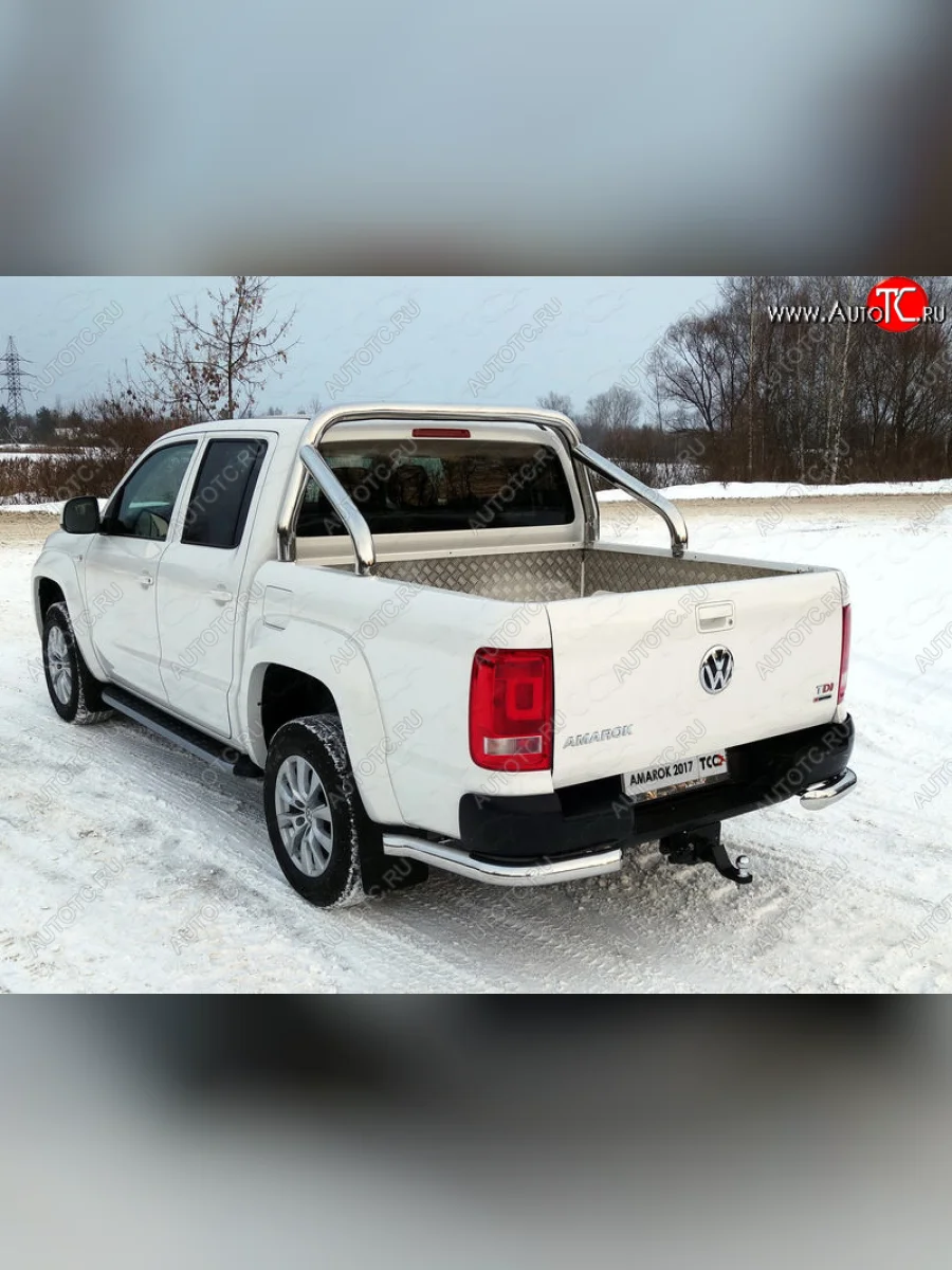 Защита кузова (для кузова) d 76,1 мм ТСС Тюнинг Volkswagen Amarok рестайлинг (2016-2022) (нержавейка)  в Воронеже Воронежской области