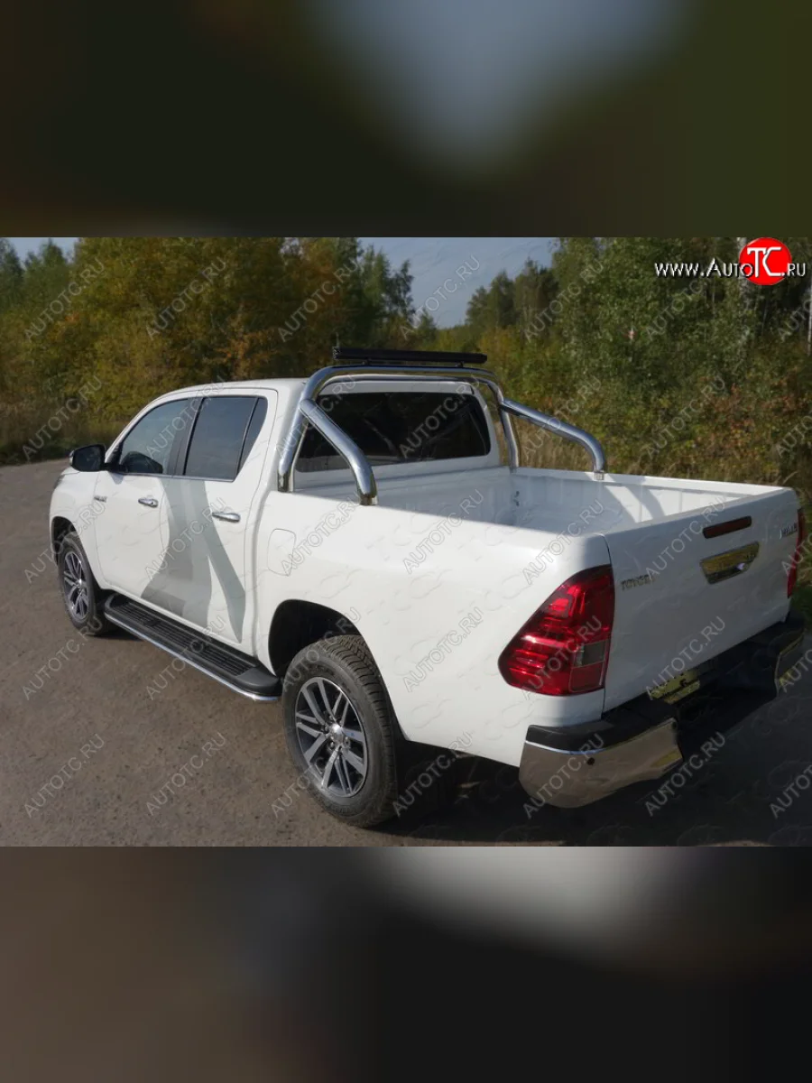 Защита кузова (для кузова) d 76,1 мм со светодиодной фарой ТСС Тюнинг Fiat Fullback (2016-2018) (нержавейка)  в Перми Пермском крае