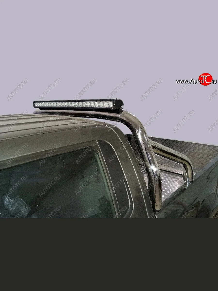 Защита кузова (для кузова) d 76,1 мм со светодиодной фарой ТСС Тюнинг Great Wall Wingle 7 пикап (2018-2023) (нержавейка)  в Перми Пермском крае