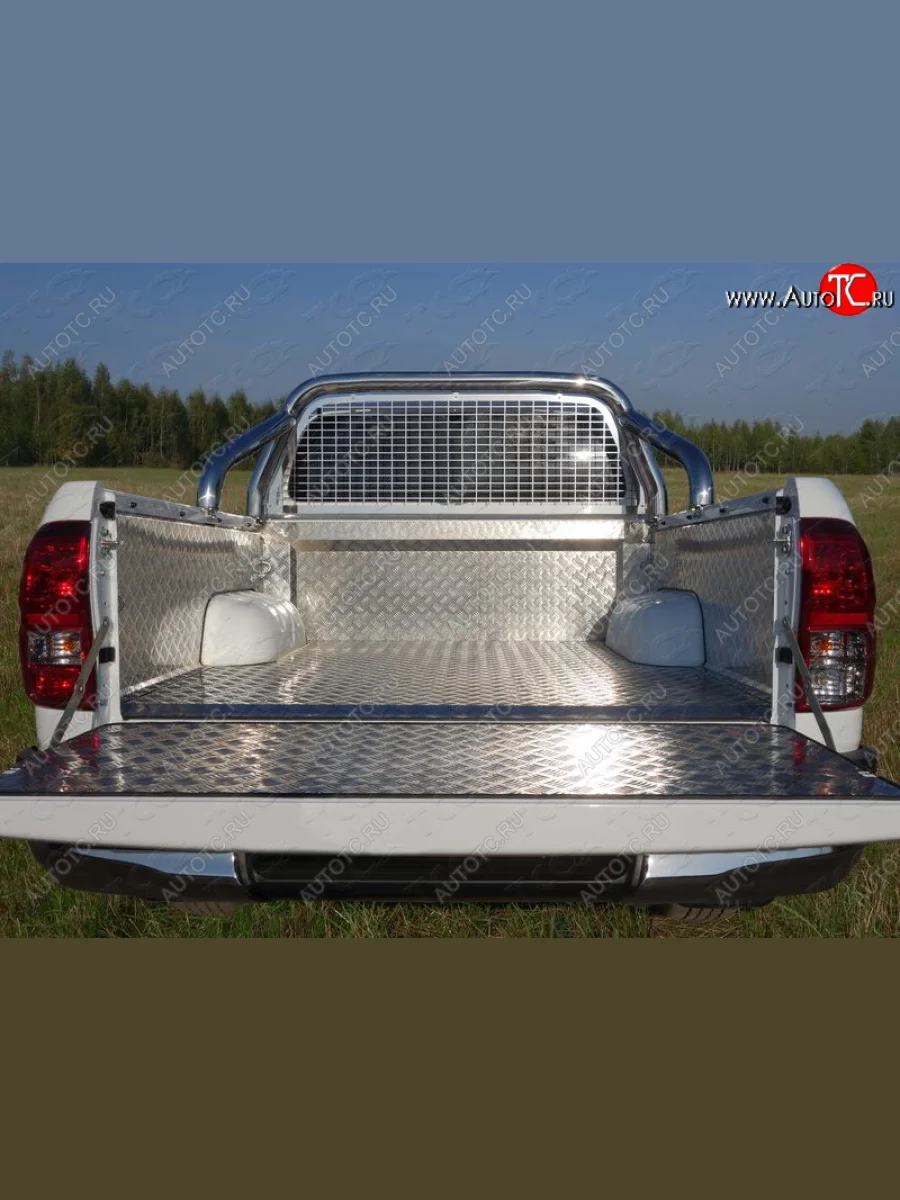 Защита кузова и заднего стекла (нержавейка Ø76,1) ТСС Тюнинг Toyota Hilux AN120 дорестайлинг (2016-2020) (без надписи)  с доставкой в г. Пермь