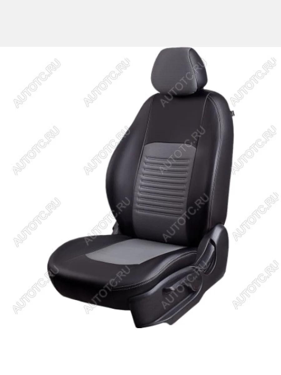 Комплект чехлов для сидений (РЗСиС 40/60 ЗГ Илана+Орегон) ТУРИН СТ Lord Autofashion Ravon R2 (2016-2025) (черный, вставка серая, строчка серая)  в Керчи Республика Крым