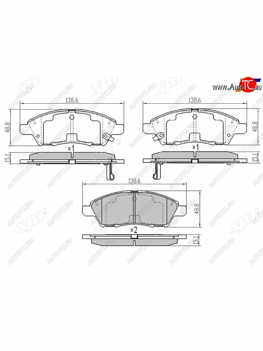 Колодки тормозные перед FR-FL SAT Nissan Cube 3 (2008-2025)  в Керчи Республика Крым