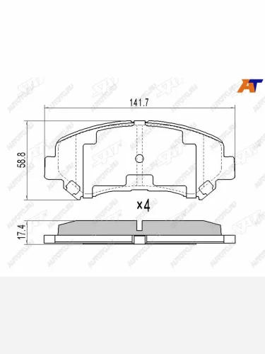 Колодки тормозные перед FR-FL SAT Nissan X-trail 2 T31 дорестайлинг (2007-2011)