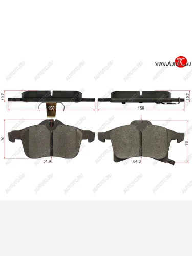 Колодки тормозные перед FR-FL SAT Opel Astra H универсал рестайлинг (2007-2015)