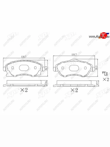 Колодки тормозные перед FR-FL SAT Opel Corsa C (2000-2006)