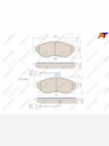 Колодки тормозные перед FL-FR SAT Fiat Ducato 250 (2006-2014)