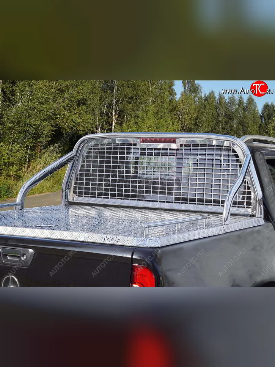 Защита кузова и заднего стекла (для крышки) d 75х42 мм ТСС Тюнинг  Mercedes-Benz X class (2017-2020) W470 (нержавейка)  в Воронеже Воронежской области