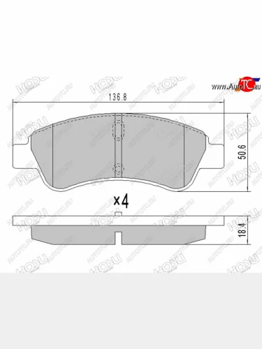 Колодки тормозные перед FL-FR SAT Peugeot Partner B9 дорестайлинг (2008-2012)