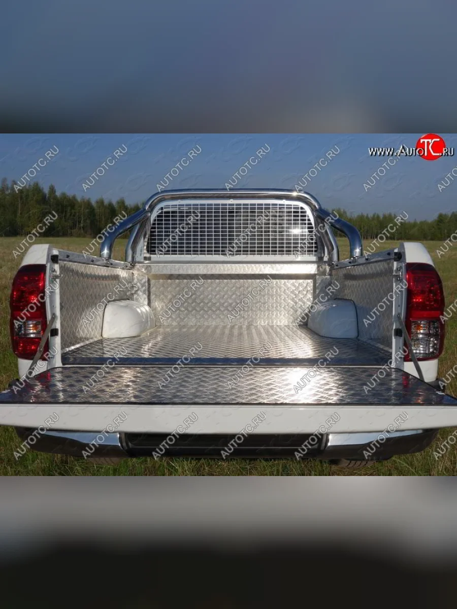 Защита кузова и заднего стекла (нержавейка Ø76,1) ТСС Тюнинг Toyota Hilux AN120 дорестайлинг (2016-2020) (для крышки, без надписи)  с доставкой в г. Пермь