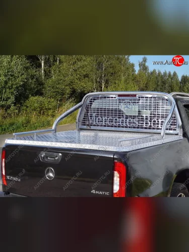 Защита кузова и заднего стекла (для крышки) d75*42 мм ТСС Тюнинг (нержавейка) Mercedes-Benz X class  W470 (2017-2020)