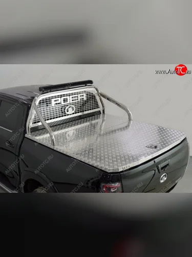 Защита кузова и заднего стекла (для крышки) со светодиодной фарой d75*42 мм ТСС Тюнинг (нержавейка) Great Wall Poer (2021-2025)