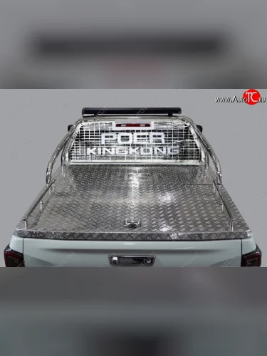 Защита кузова и заднего стекла (для крышки) со светодиодной фарой d75*42 мм ТСС Тюнинг (нержавейка) Great Wall Poer KingKong (2021-2025) пикап