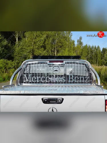 Защита кузова и заднего стекла (для крышки) со светодиодной фарой d75*42 мм ТСС Тюнинг (нержавейка) Mercedes-Benz X class  W470 (2017-2020)