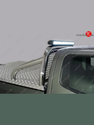 Защита кузова и заднего стекла (для крышки) со светодиодной фарой d 76,1 мм ТСС Тюнинг (нержавейка) Changan Hunter Plus (2022-2025) пикап