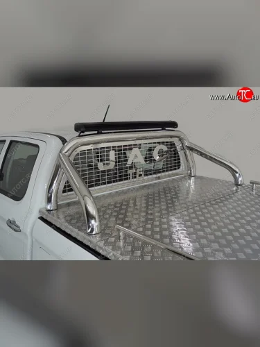 Защита кузова и заднего стекла (для крышки) со светодиодной фарой d 76,1 мм ТСС Тюнинг (нержавейка) JAC T6 (2018-2024) пикап