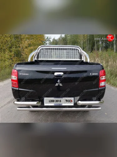 Защита кузова и заднего стекла (только для кузова) d 75*42 мм ТСС Тюнинг (нержавейка) Mitsubishi L200  5 KK,KL (2018-2022) рестайлинг