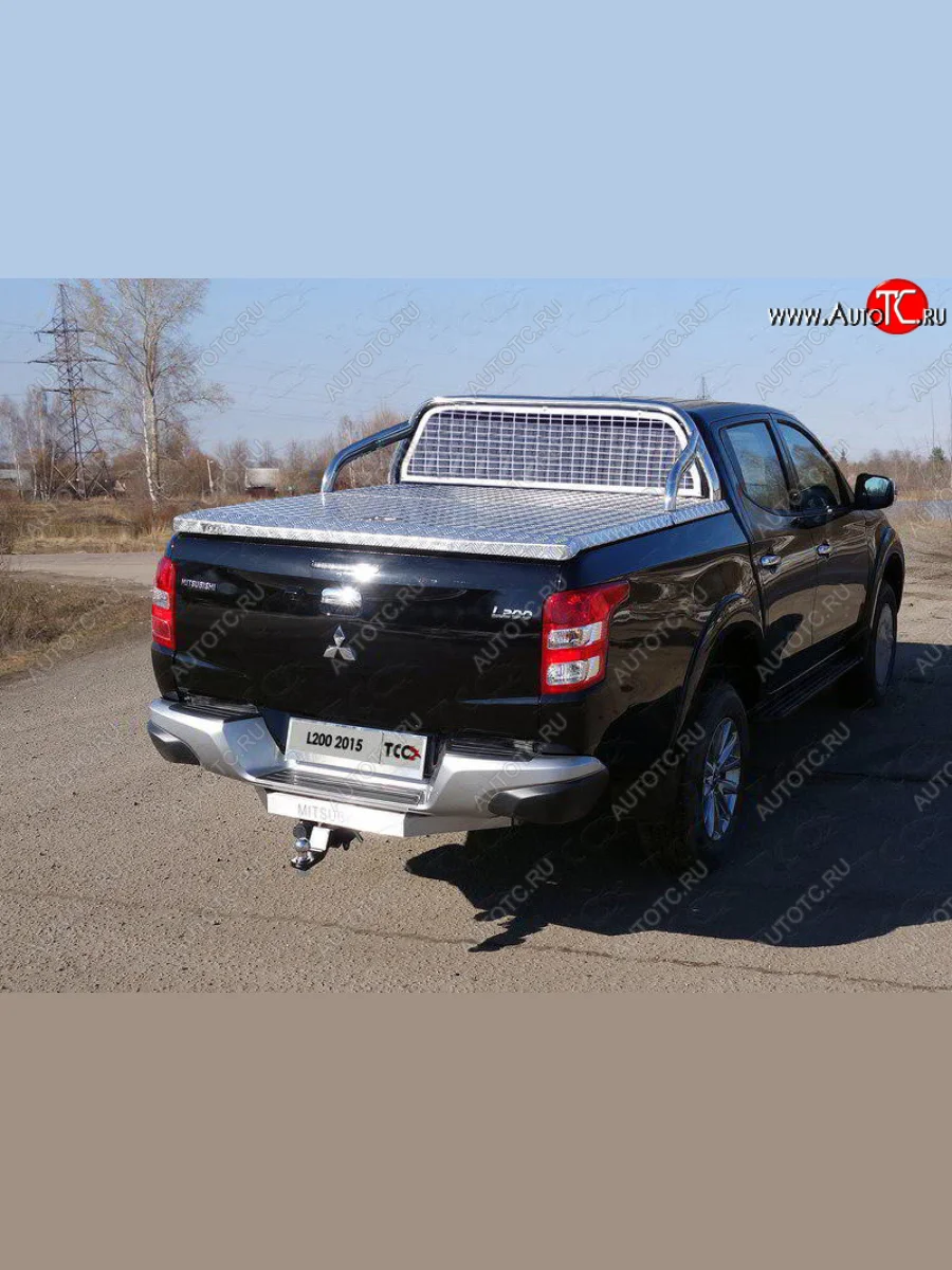 Защита кузова и заднего стекла (для крышки) d 75*42 мм ТСС Тюнинг Mitsubishi L200 5 KK,KL дорестайлинг (2015-2019) (нержавейка)  в Перми Пермском крае