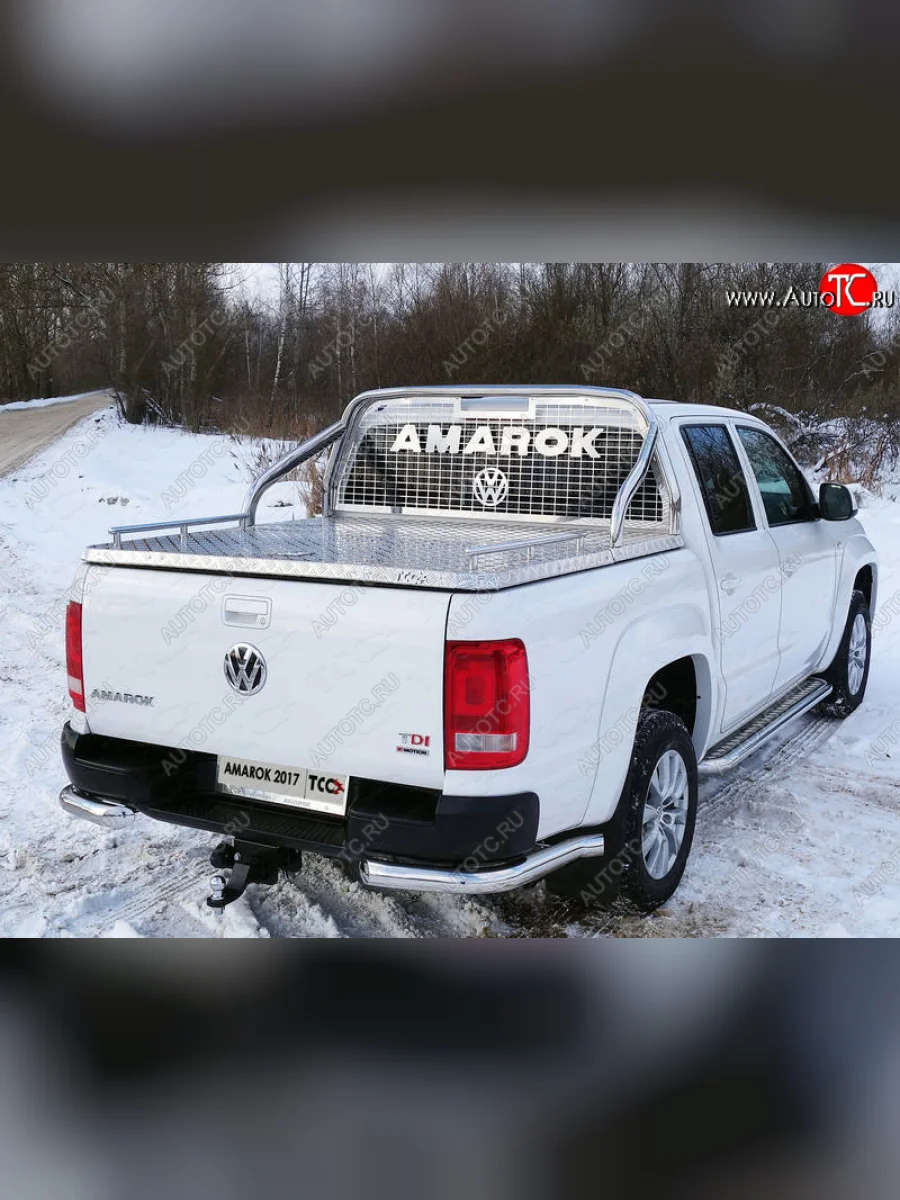 Защита кузова и заднего стекла (для крышки) d 75*42 мм ТСС Тюнинг Volkswagen Amarok рестайлинг (2016-2022) (нержавейка)  в Керчи Республика Крым