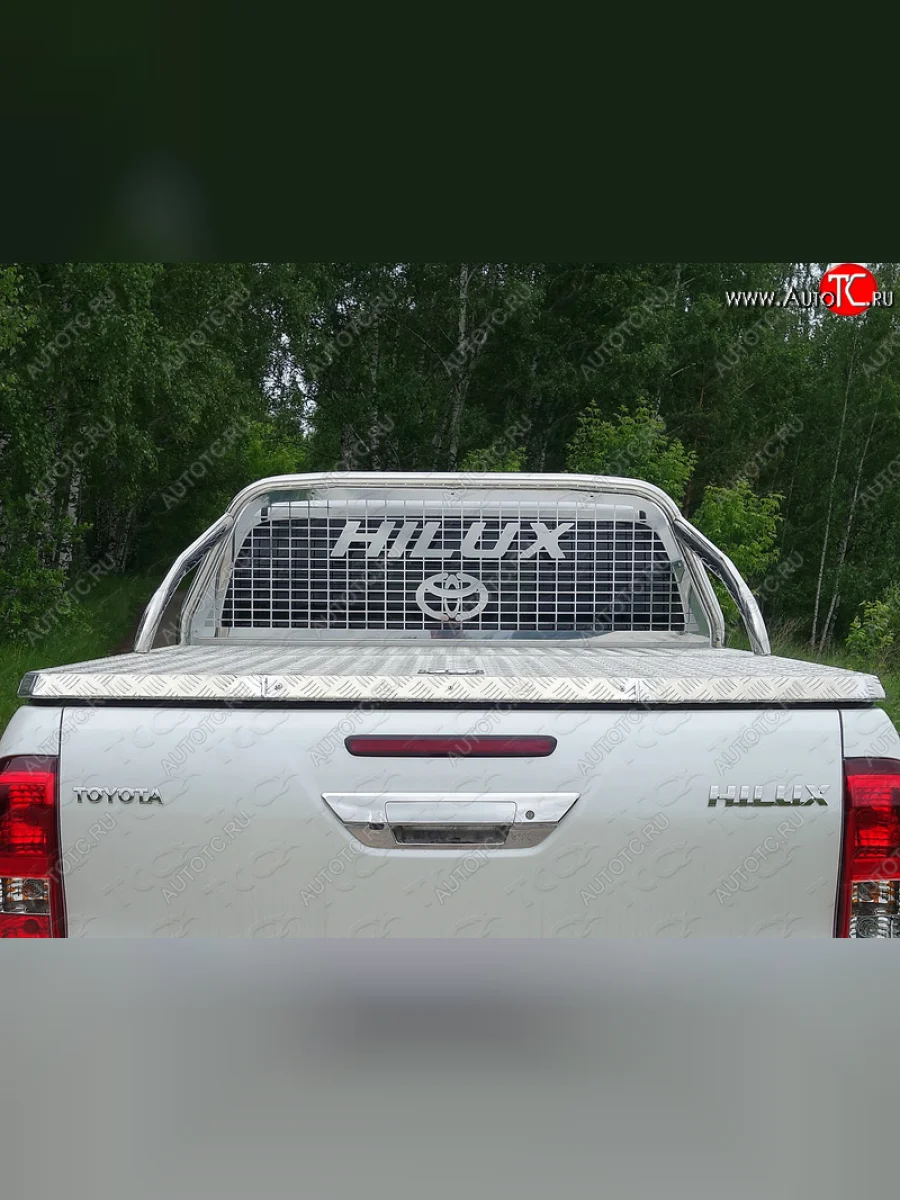 Защита кузова и заднего стекла (нержавейка Ø75*42 мм) ТСС Тюнинг Toyota Hilux AN120 дорестайлинг (2016-2020) (без крышки)  с доставкой в г. Пермь