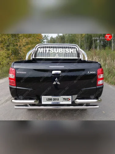 Защита кузова и заднего стекла (только для кузова) d 75*42 мм ТСС Тюнинг (нержавейка) Mitsubishi L200  5 KK,KL (2018-2022) рестайлинг