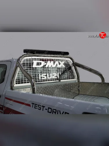 Защита кузова и заднего стекла (только для кузова) d 75х42 мм со светодиодной фарой ТСС Тюнинг (нержавейка) Isuzu D-Max  RG (2020-2023) DoubleCab