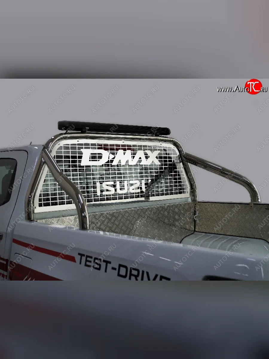 Защита кузова и заднего стекла (только для кузова) d 75х42 мм со светодиодной фарой ТСС Тюнинг Isuzu D-Max RG DoubleCab (2020-2023) (нержавейка)  с доставкой в г. Керчь