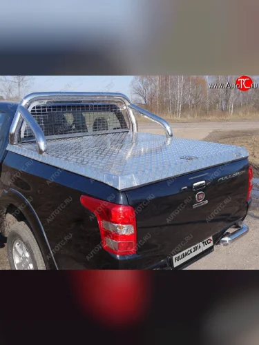 Защита кузова и заднего стекла (для крышки) d 76,1 мм ТСС Тюнинг (нержавейка) Fiat Fullback (2016-2018)