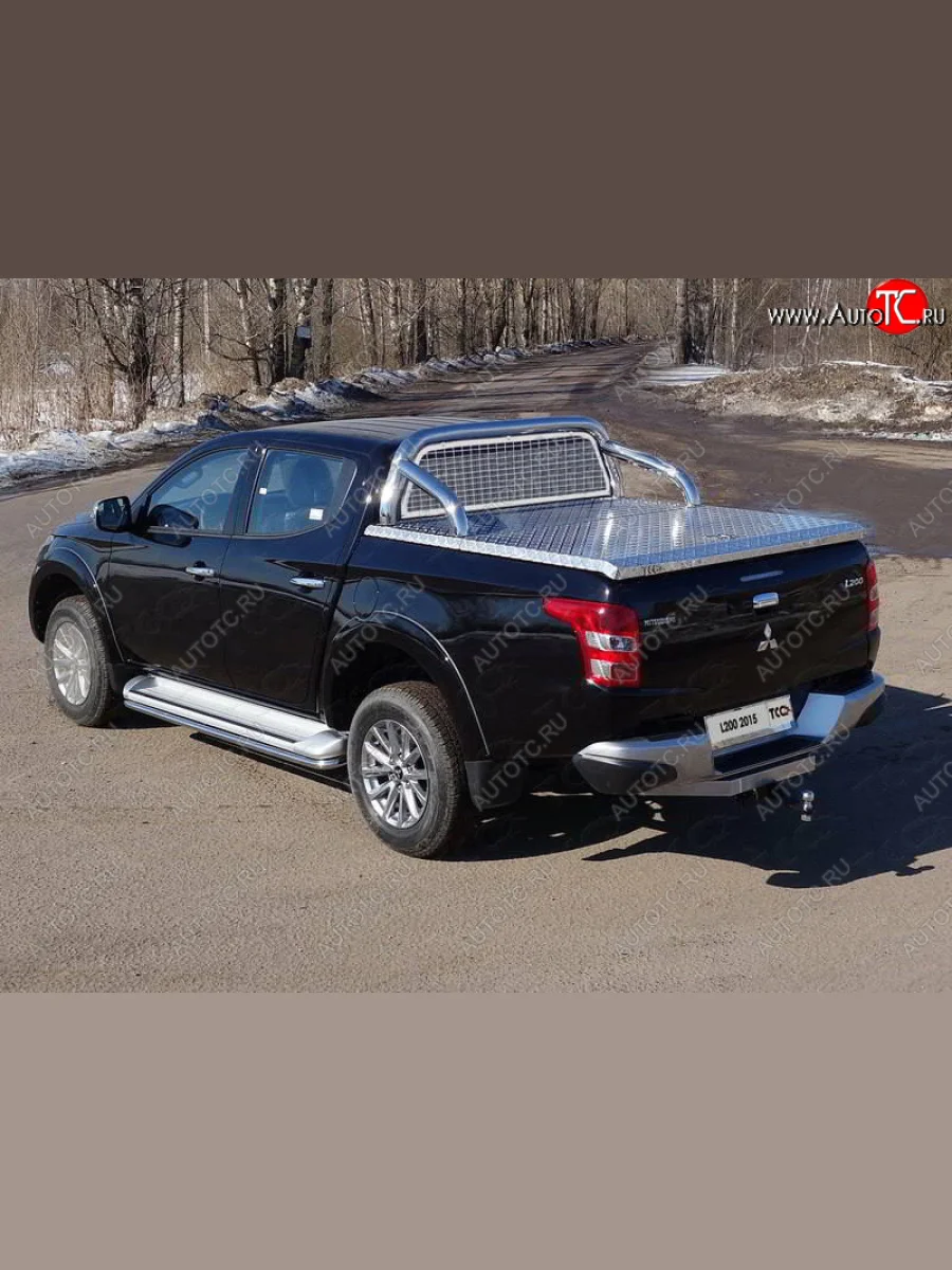 Защита кузова и заднего стекла (для крышки) d 76,1 мм ТСС Тюнинг Mitsubishi L200 5 KK,KL дорестайлинг (2015-2019) (нержавейка)  в Перми Пермском крае