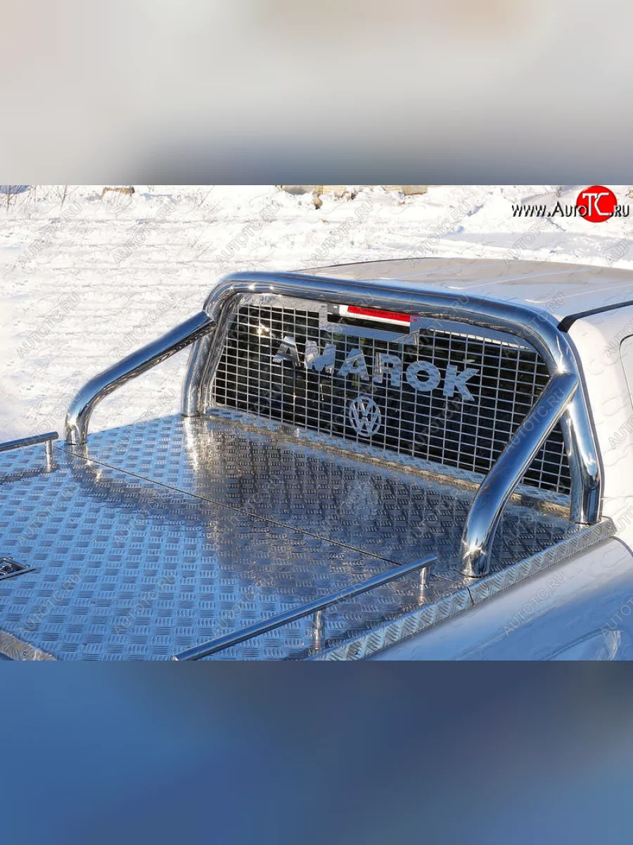 Защита кузова и заднего стекла (на крышку) d 76,1 мм ТСС Тюнинг  Volkswagen Amarok (2016-2022) (нержавейка)  в Воронеже Воронежской области