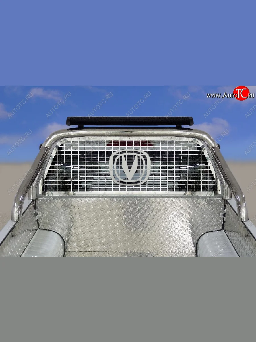 Защита кузова и заднего стекла (только для кузова) d 76,1 мм светодиодной фарой ТСС Тюнинг Changan Hunter Plus пикап (2022-2025) (нержавейка)  в Керчи Республика Крым