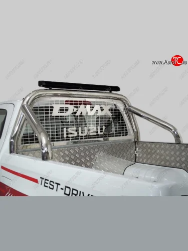 Защита кузова и заднего стекла (только для кузова) d 76,1 мм светодиодной фарой ТСС Тюнинг (нержавейка) Isuzu D-Max  RG (2020-2023) DoubleCab